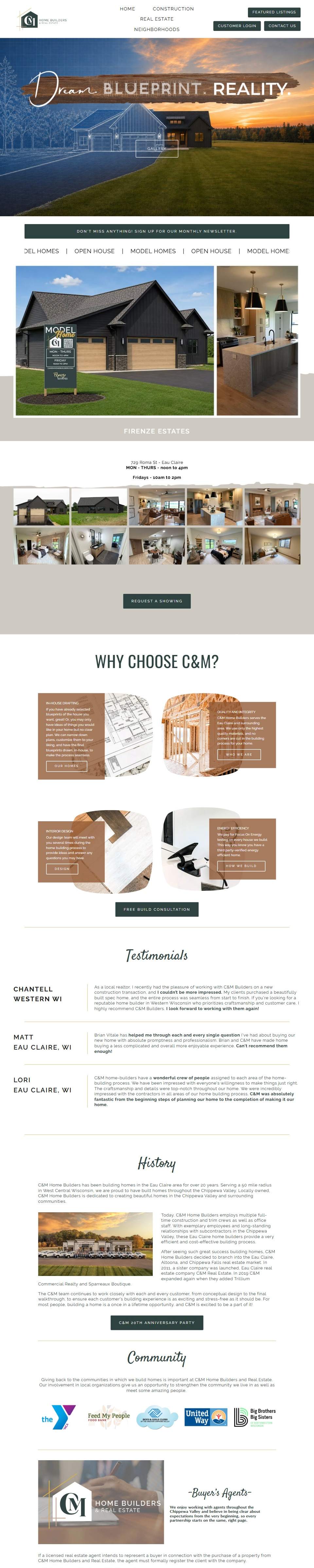 C&M Home Builders — Custom Home Builder — full page preview