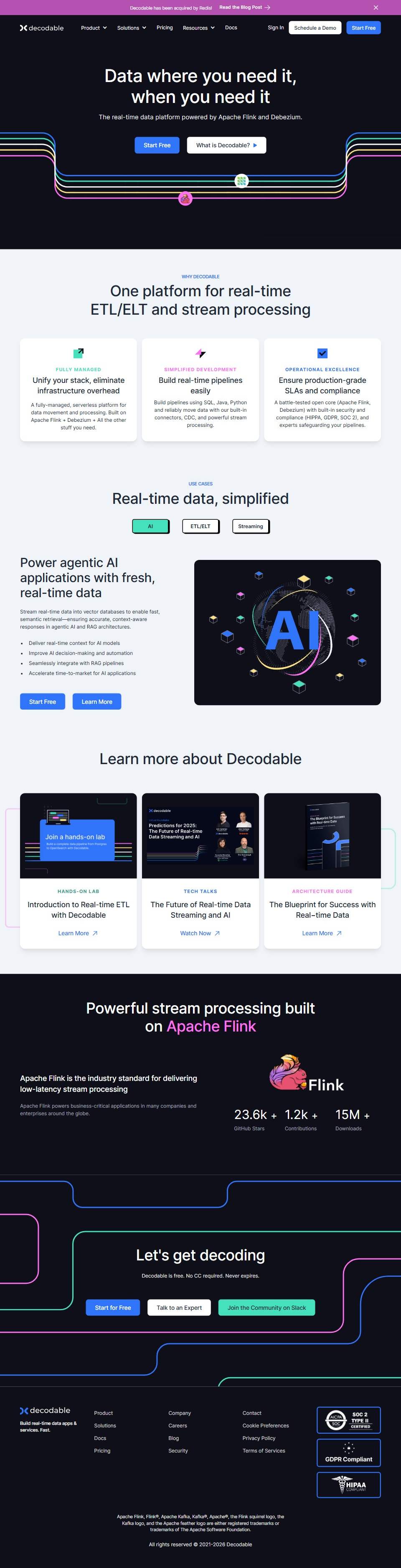Decodable — Real-Time Data Platform — full page preview