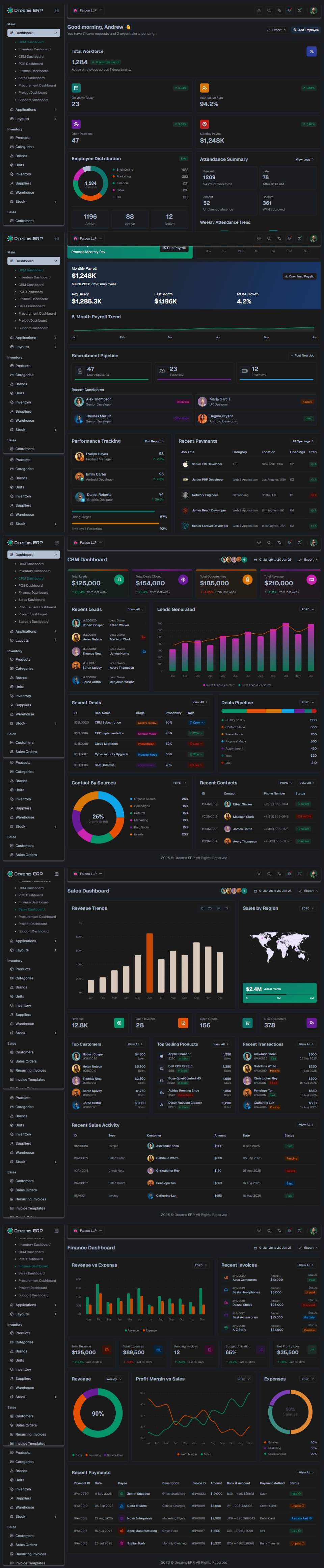 Dreams ERP — ERP & CRM Suite — full page preview