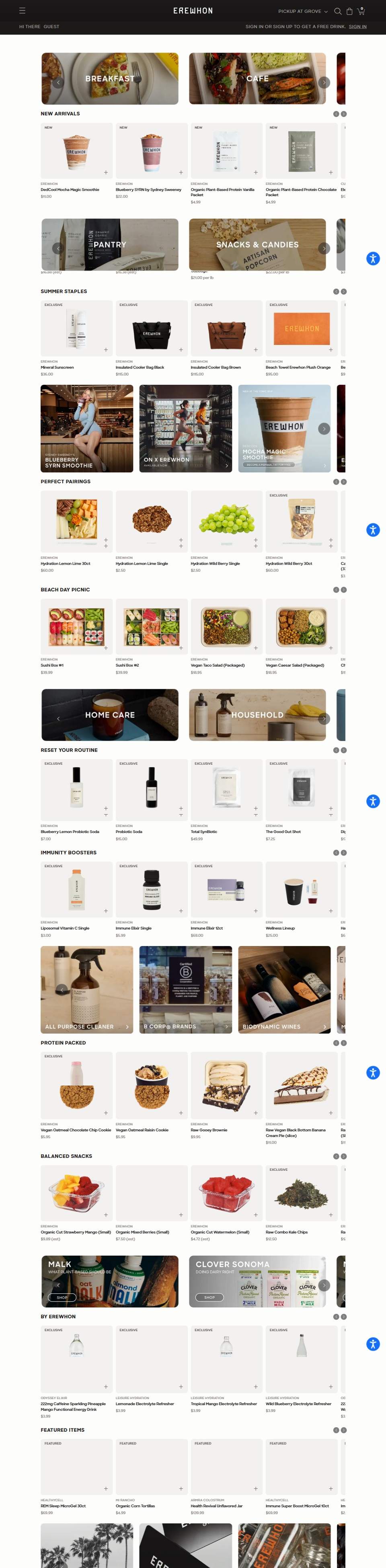 Erewhon — Grocery Brand & Storefront — full page preview