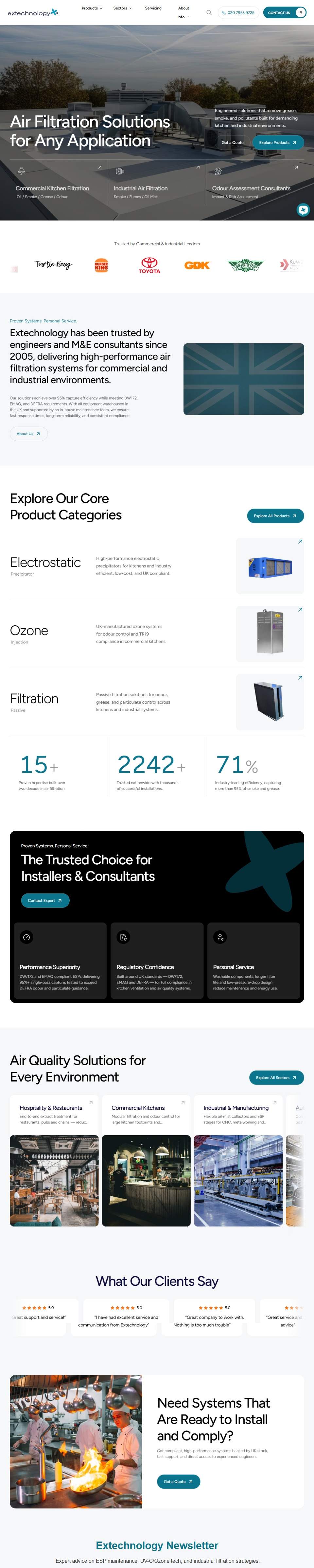 EX Technology — Air Filtration Systems — full page preview