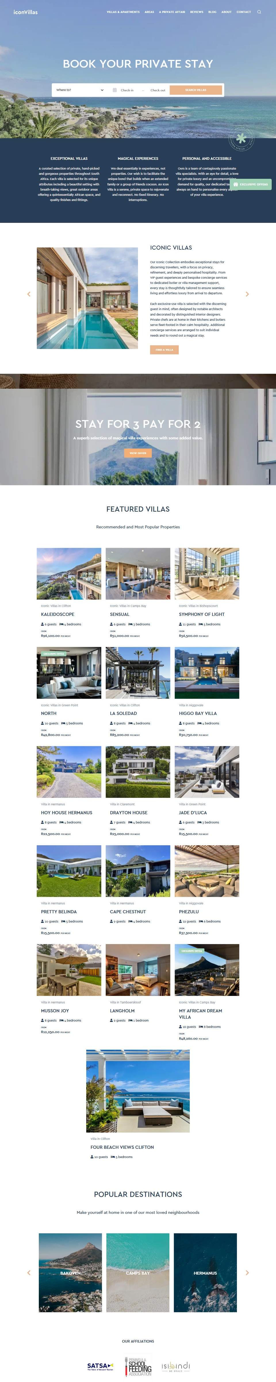 Icon Villas — Luxury Villa Showcase — full page preview