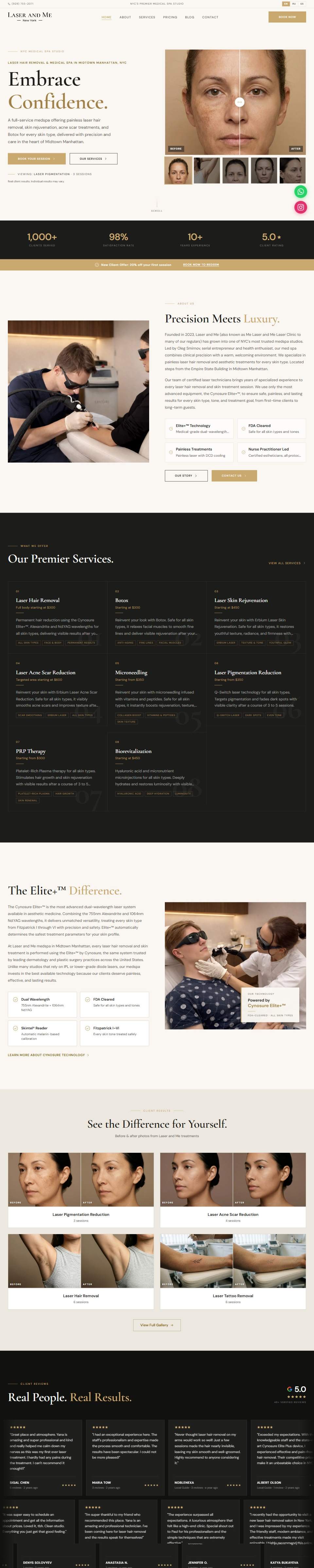 Laser & Me — Laser Treatment Clinic — full page preview