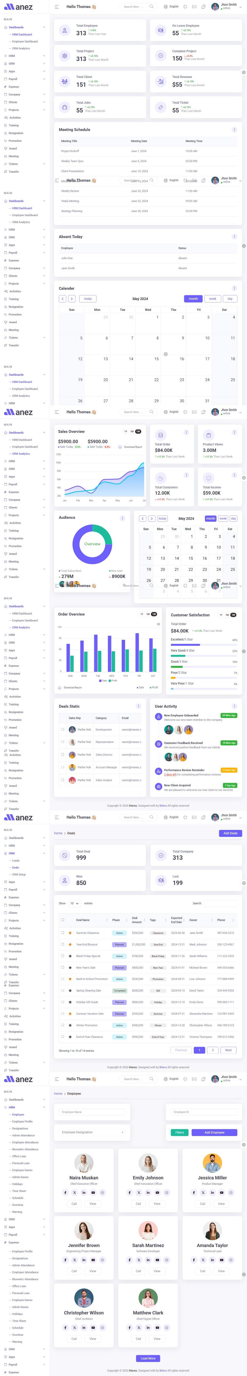 Manez — HRM & CRM Platform — full page preview