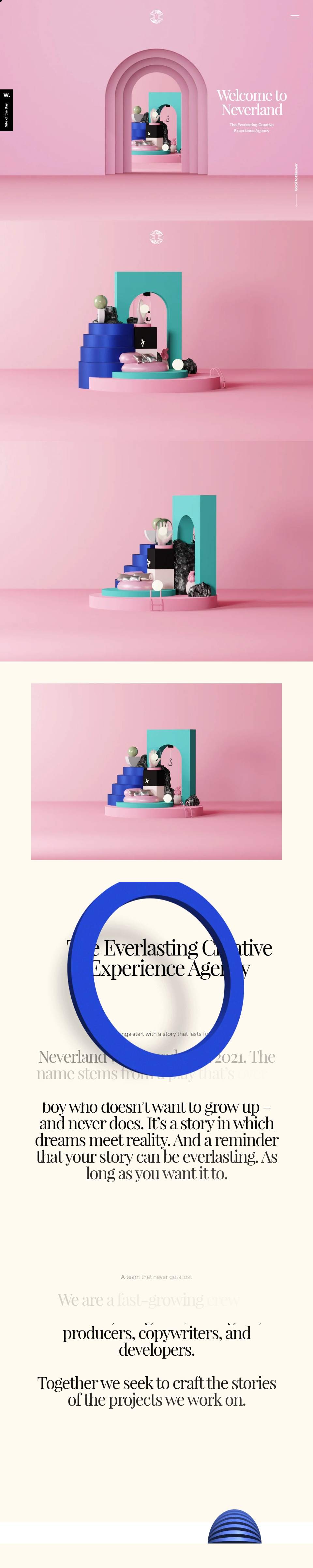 Neverland — Creative Experience Agency — full page preview