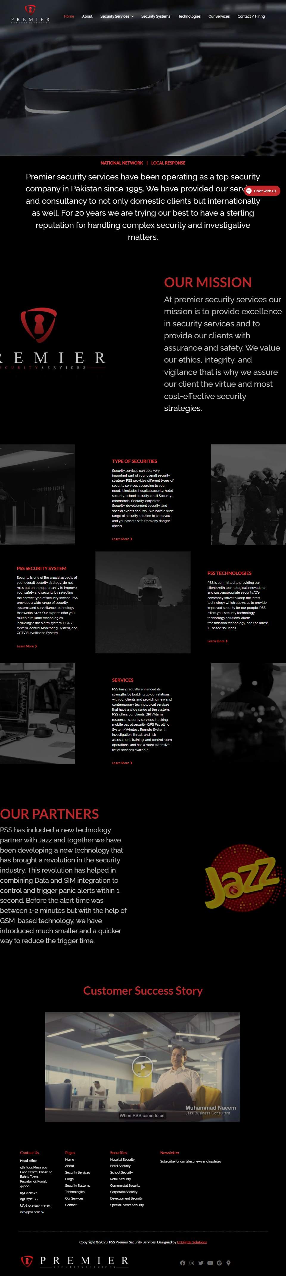 Premier Security — Security Services Firm — full page preview