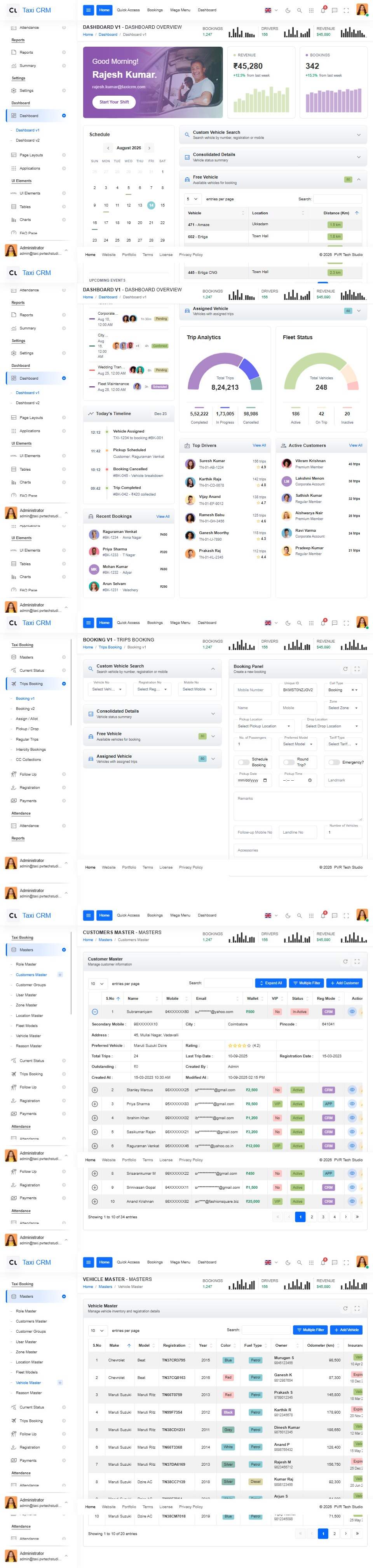 Taxi CRM — Fleet Booking System — full page preview