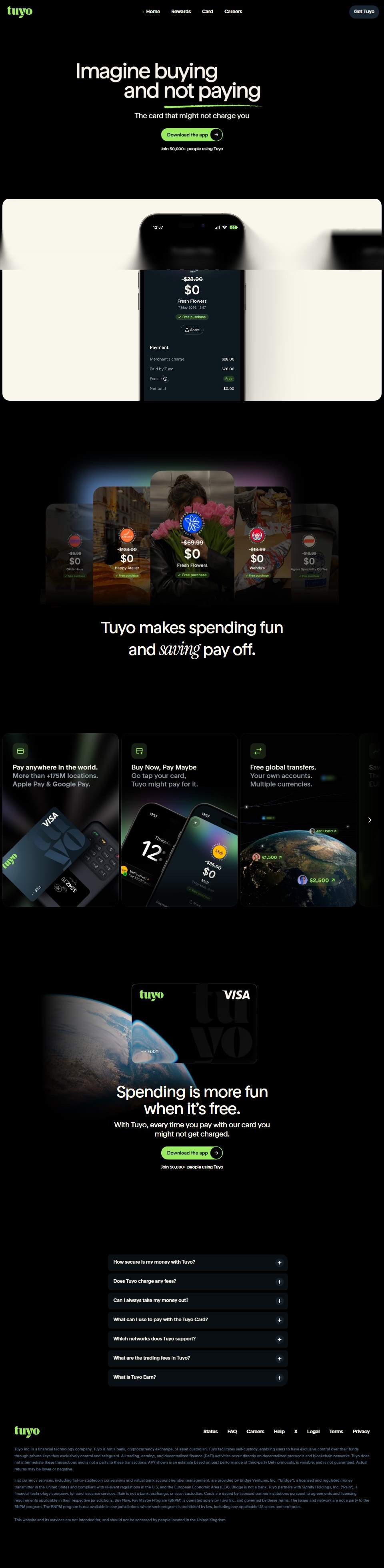 Tuyo — Card & Rewards App — full page preview