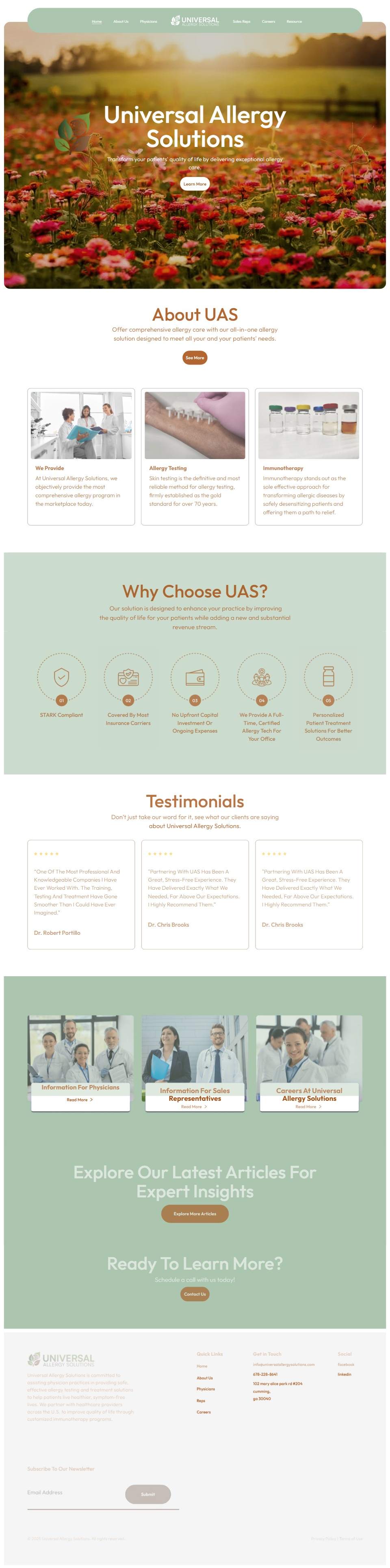 Universal Allergy — Allergy & Immunology Clinic — full page preview