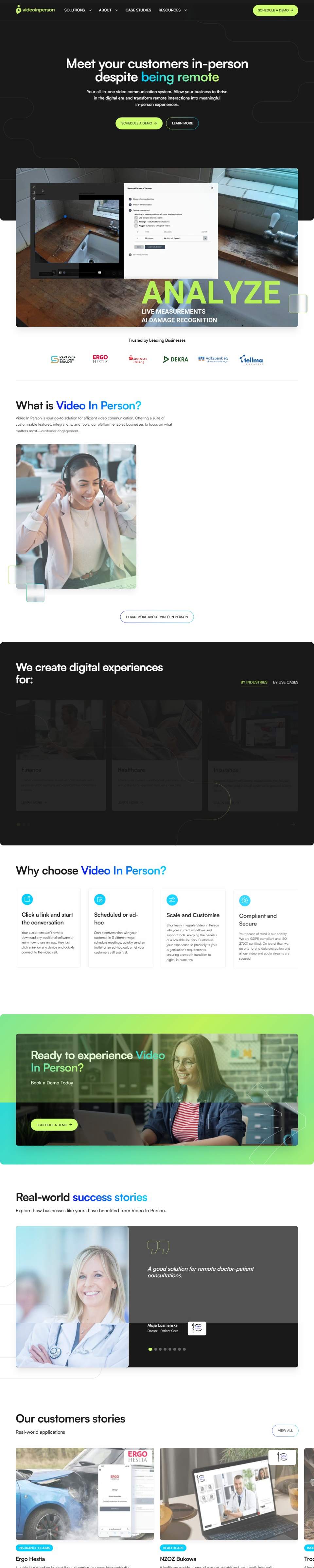 VideoInPerson — Video Engagement Platform — full page preview